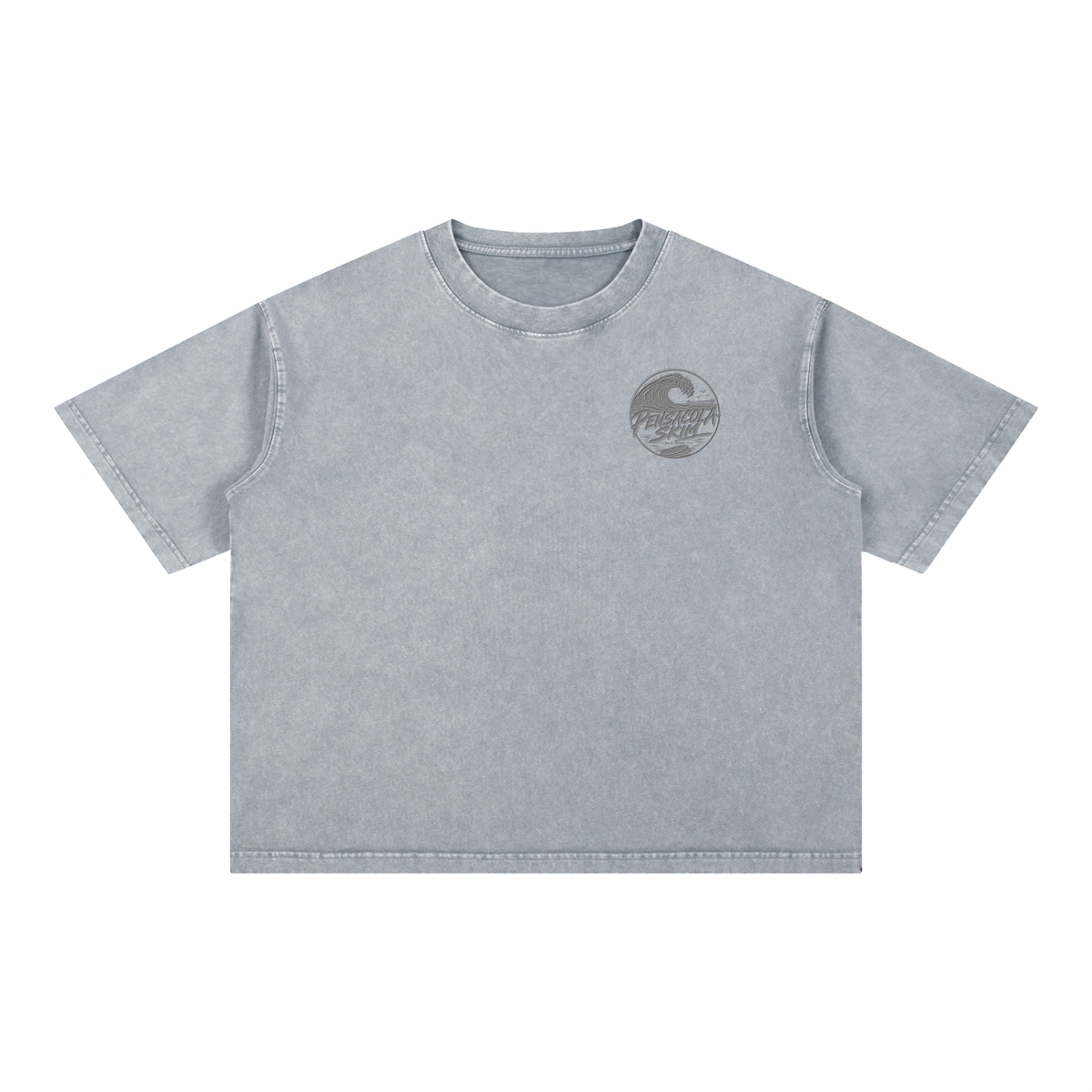 Pensacola Skim Silver Graphic Mineral Wash Boxy Cotton T-Shirt