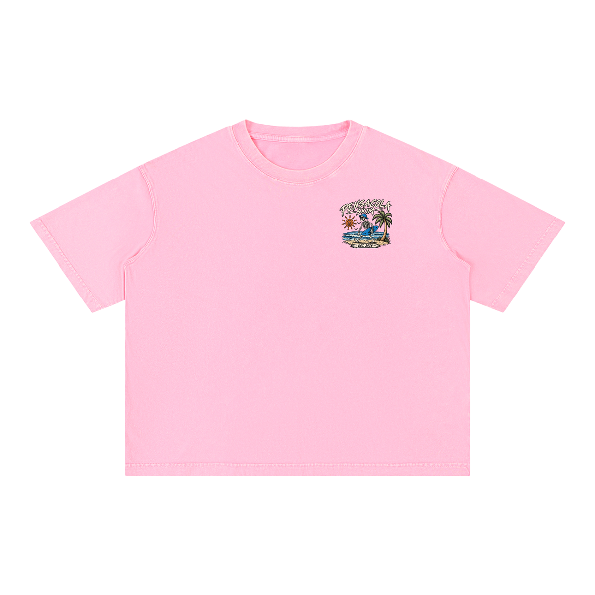 Pensacola Skim Skelton Graphic Mineral Wash Boxy Cotton T-Shirt