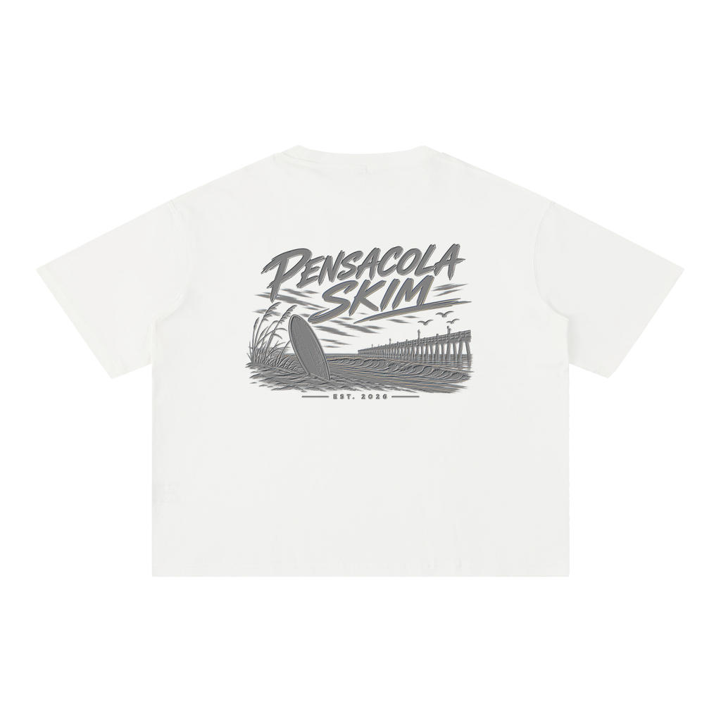 Pensacola Skim Silver Graphic Mineral Wash Boxy Cotton T-Shirt