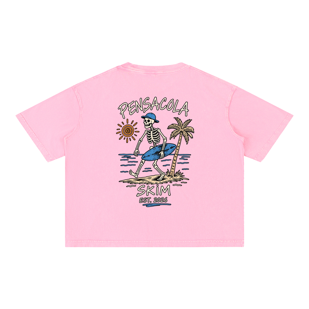 Pensacola Skim Skelton Graphic Mineral Wash Boxy Cotton T-Shirt