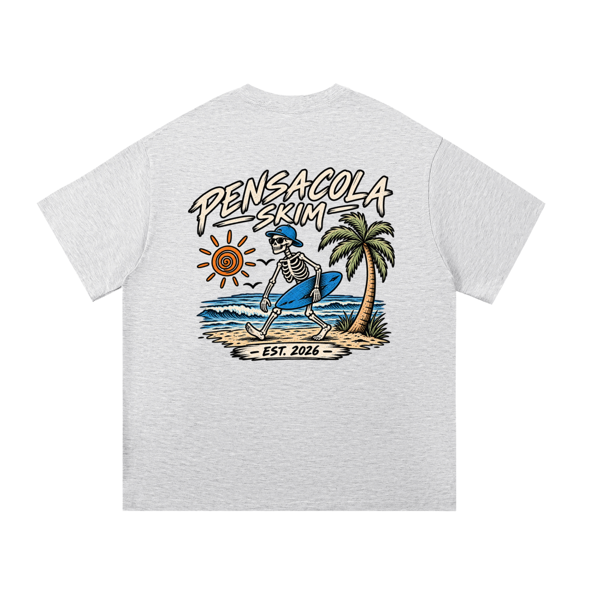 Pensacola Skim Skeleton Graphic Regular Fit Cotton T-Shirt