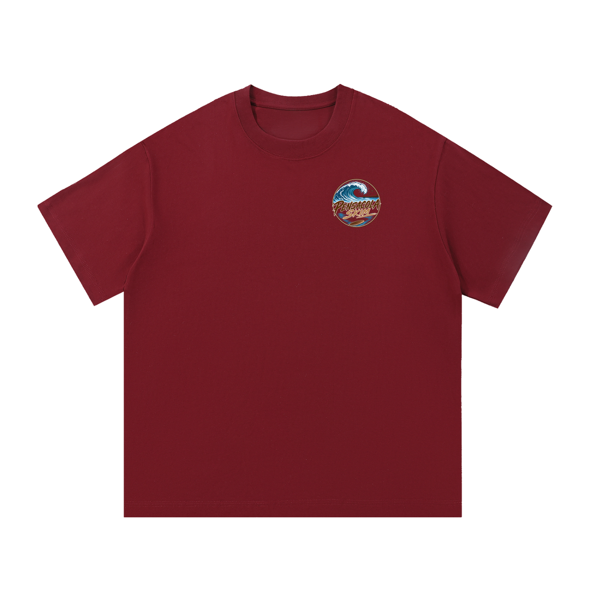 Pensacola Skim Neutral Color Logo Graphic Classic Fit Cotton T-Shirt