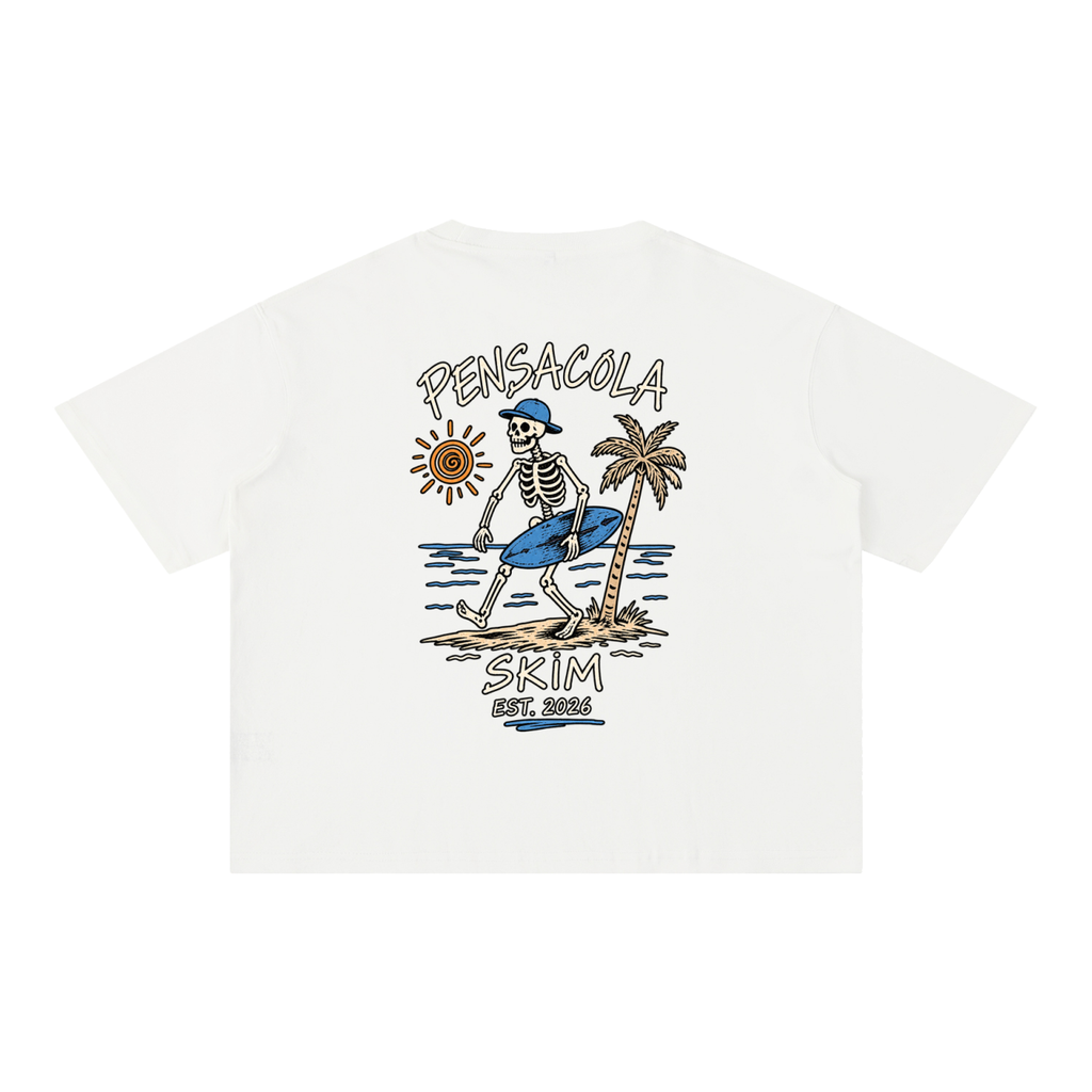 Pensacola Skim Skelton Graphic Mineral Wash Boxy Cotton T-Shirt