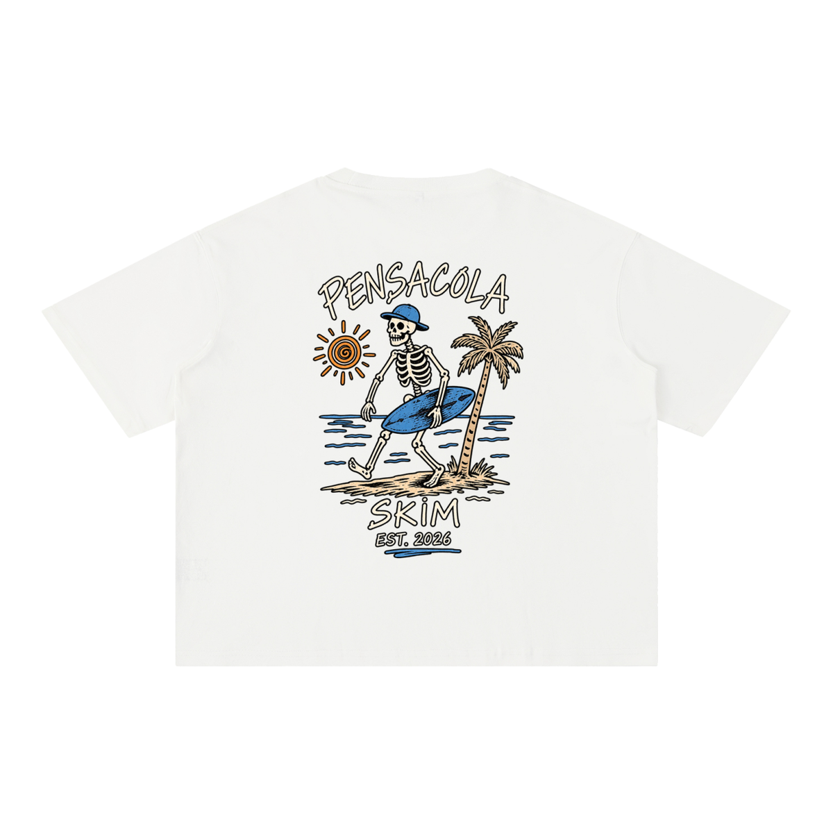Pensacola Skim Skelton Graphic Mineral Wash Boxy Cotton T-Shirt