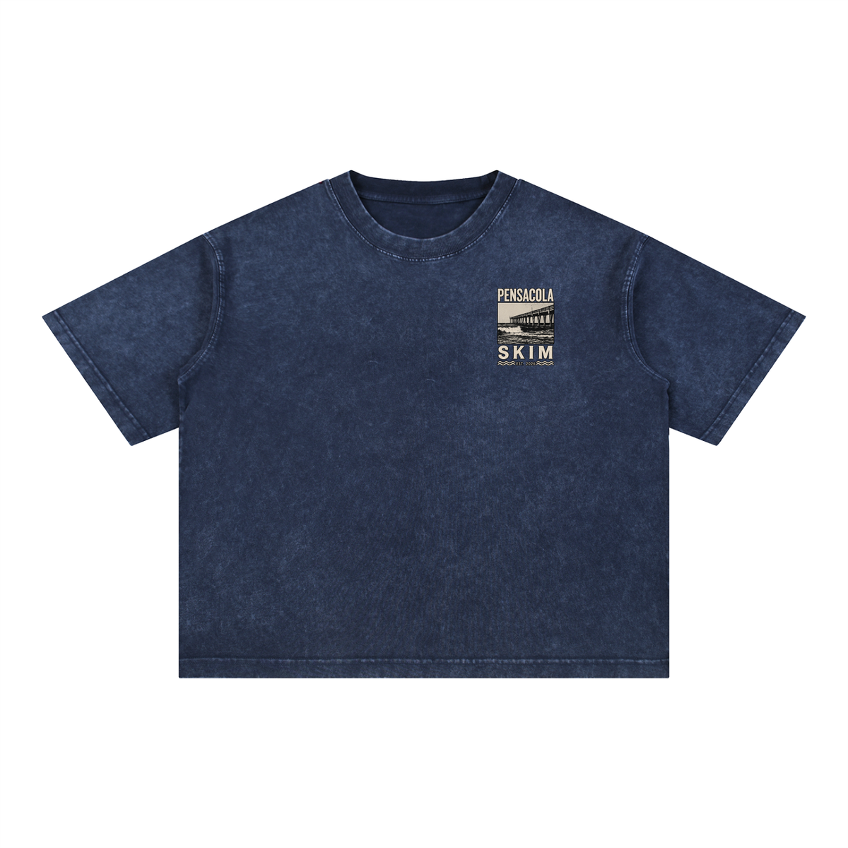Pensacola Skim Pier Graphic Mineral Wash Boxy Cotton T-Shirt