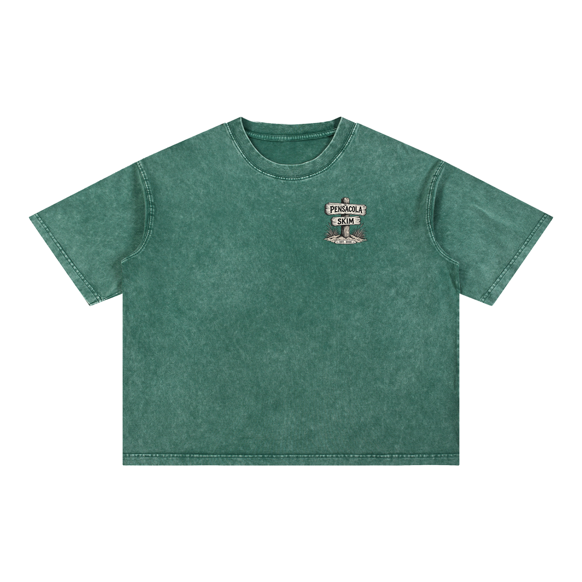 Pensacola Skim Sign Graphic Mineral Wash Boxy Cotton T-Shirt