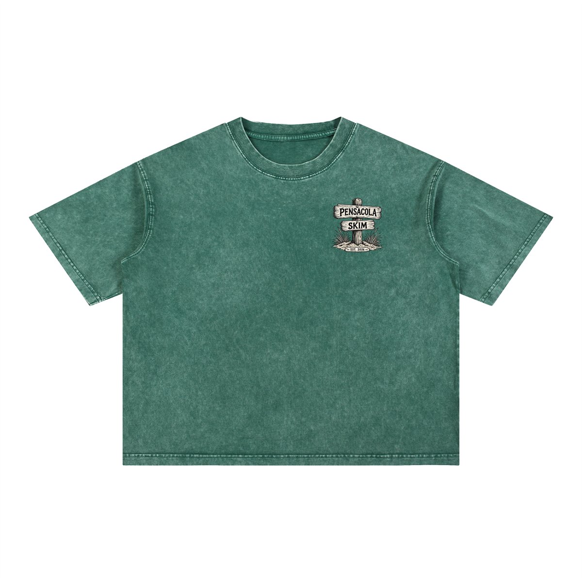 Pensacola Skim Sign Graphic Mineral Wash Boxy Cotton T-Shirt