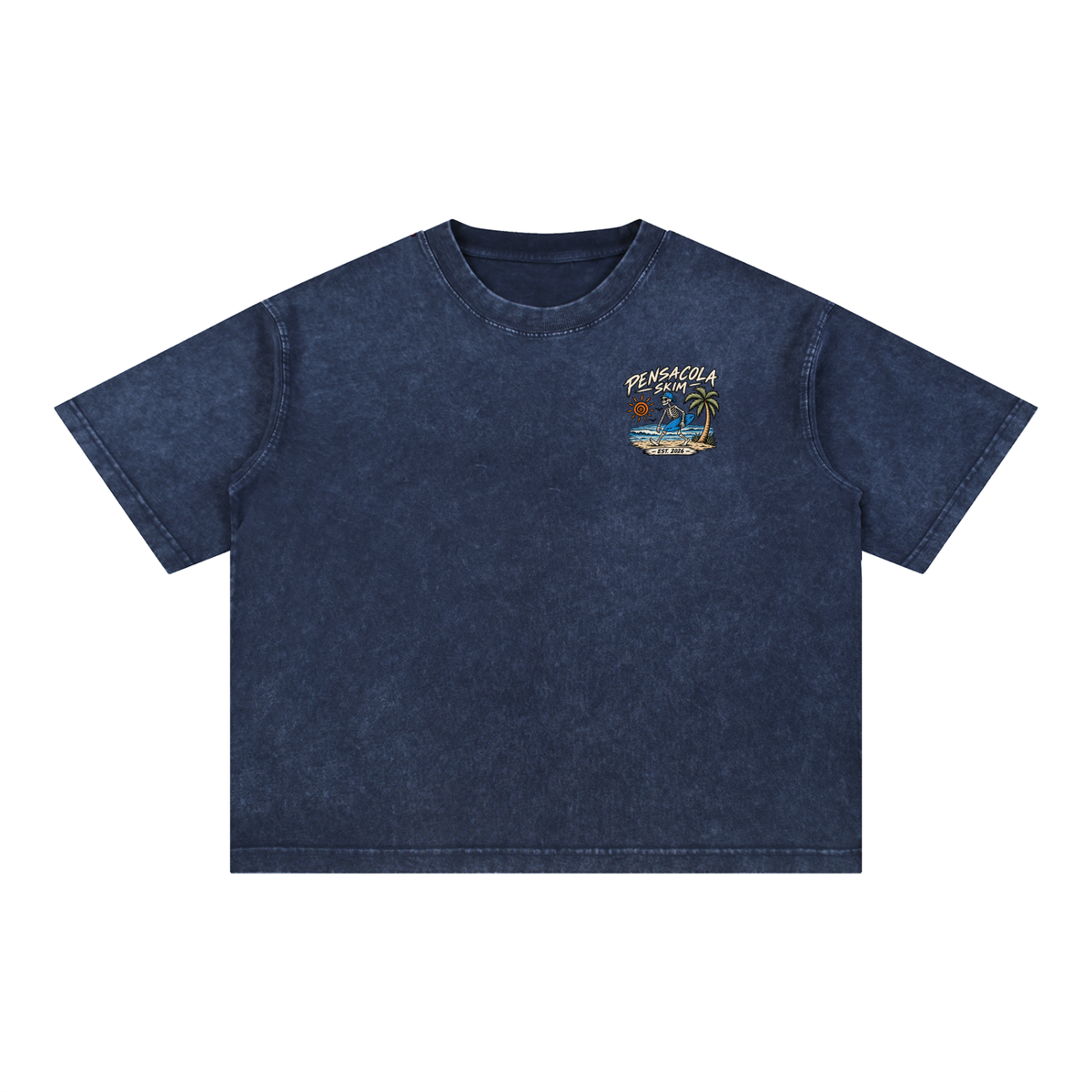 Pensacola Skim Skelton Graphic Mineral Wash Boxy Cotton T-Shirt