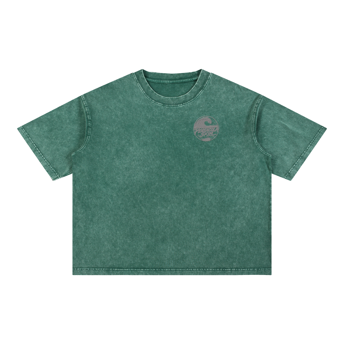 Pensacola Skim Silver Graphic Mineral Wash Boxy Cotton T-Shirt