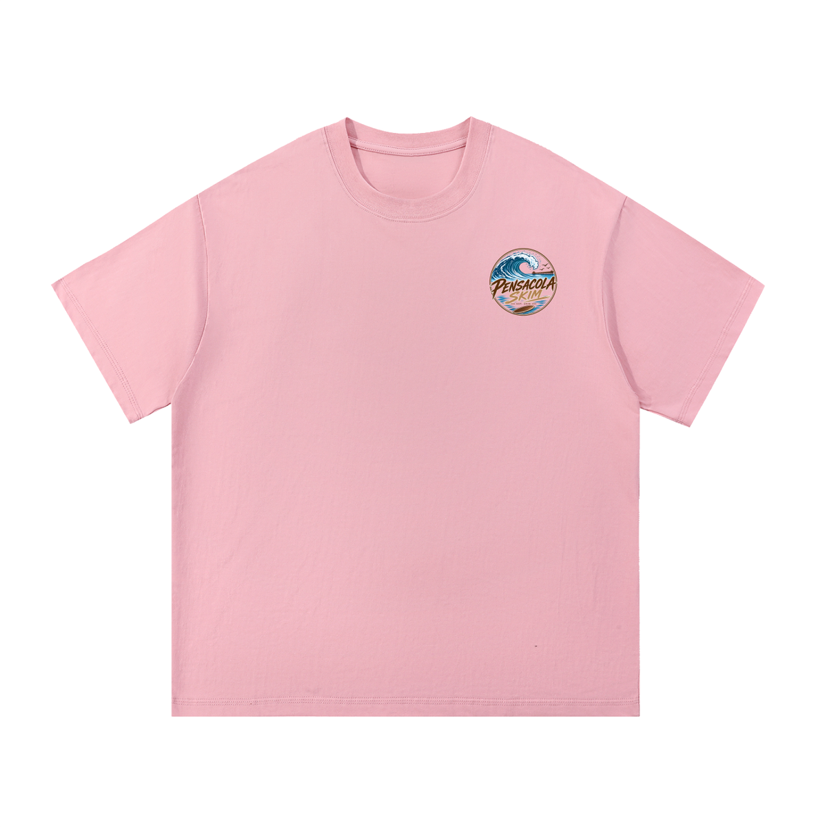 Pensacola Skim Neutral Color Logo Graphic Classic Fit Cotton T-Shirt