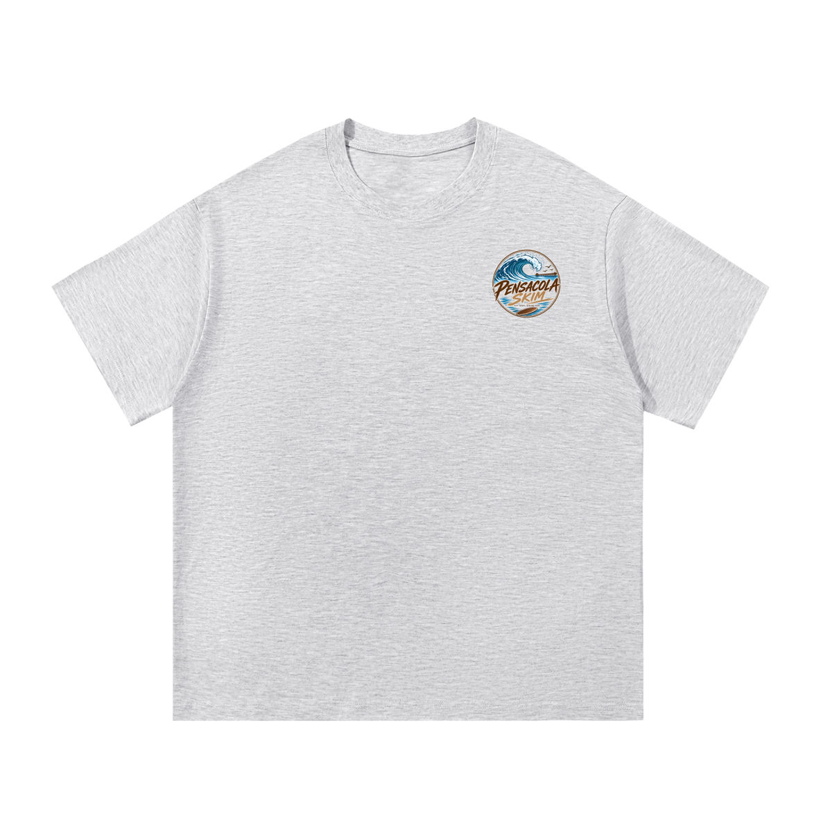 Pensacola Skim Neutral Color Logo Graphic Classic Fit Cotton T-Shirt