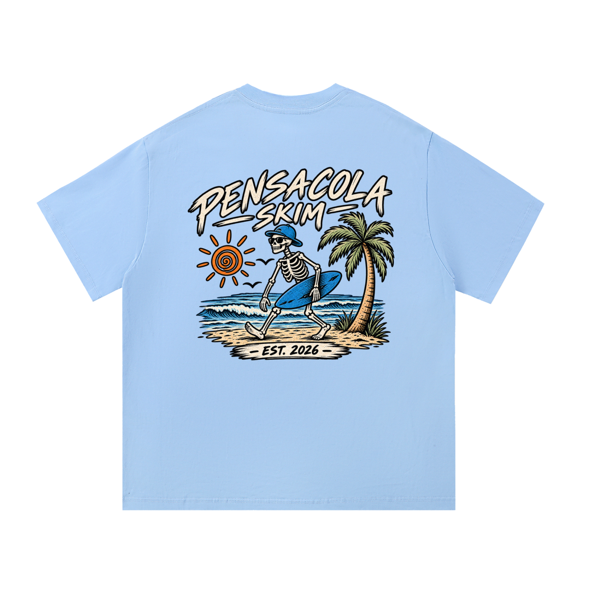 Pensacola Skim Skeleton Graphic Regular Fit Cotton T-Shirt