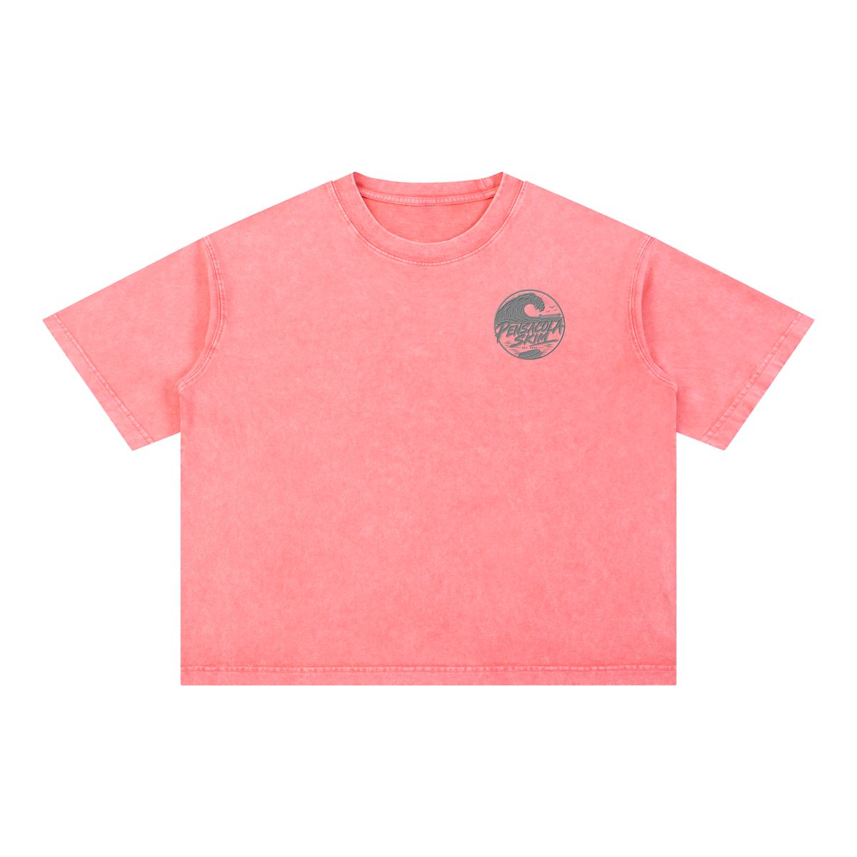 Pensacola Skim Silver Graphic Mineral Wash Boxy Cotton T-Shirt