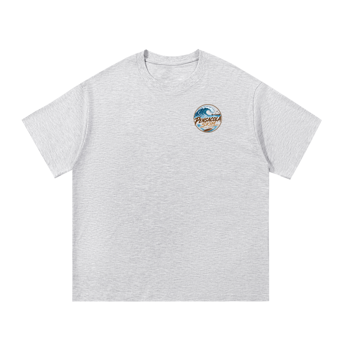 Pensacola Skim Neutral Color Logo Graphic Classic Fit Cotton T-Shirt