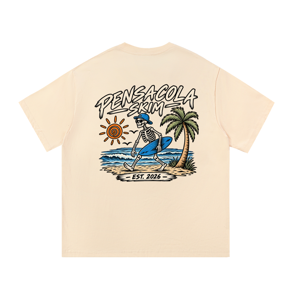 Pensacola Skim Skeleton Graphic Regular Fit Cotton T-Shirt