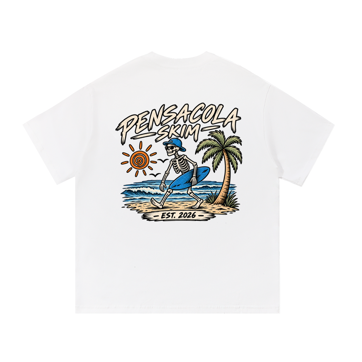 Pensacola Skim Skeleton Graphic Regular Fit Cotton T-Shirt