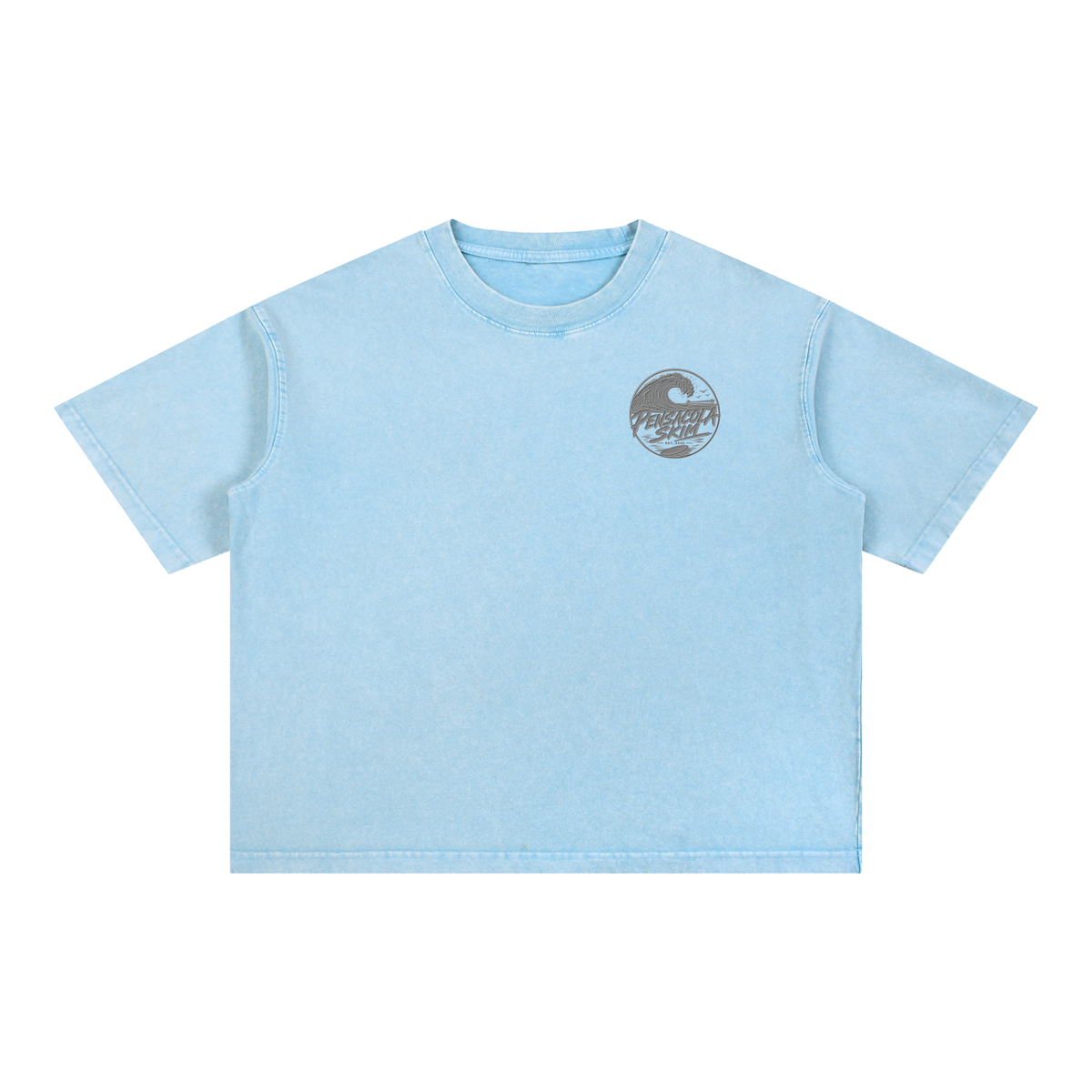 Pensacola Skim Silver Graphic Mineral Wash Boxy Cotton T-Shirt