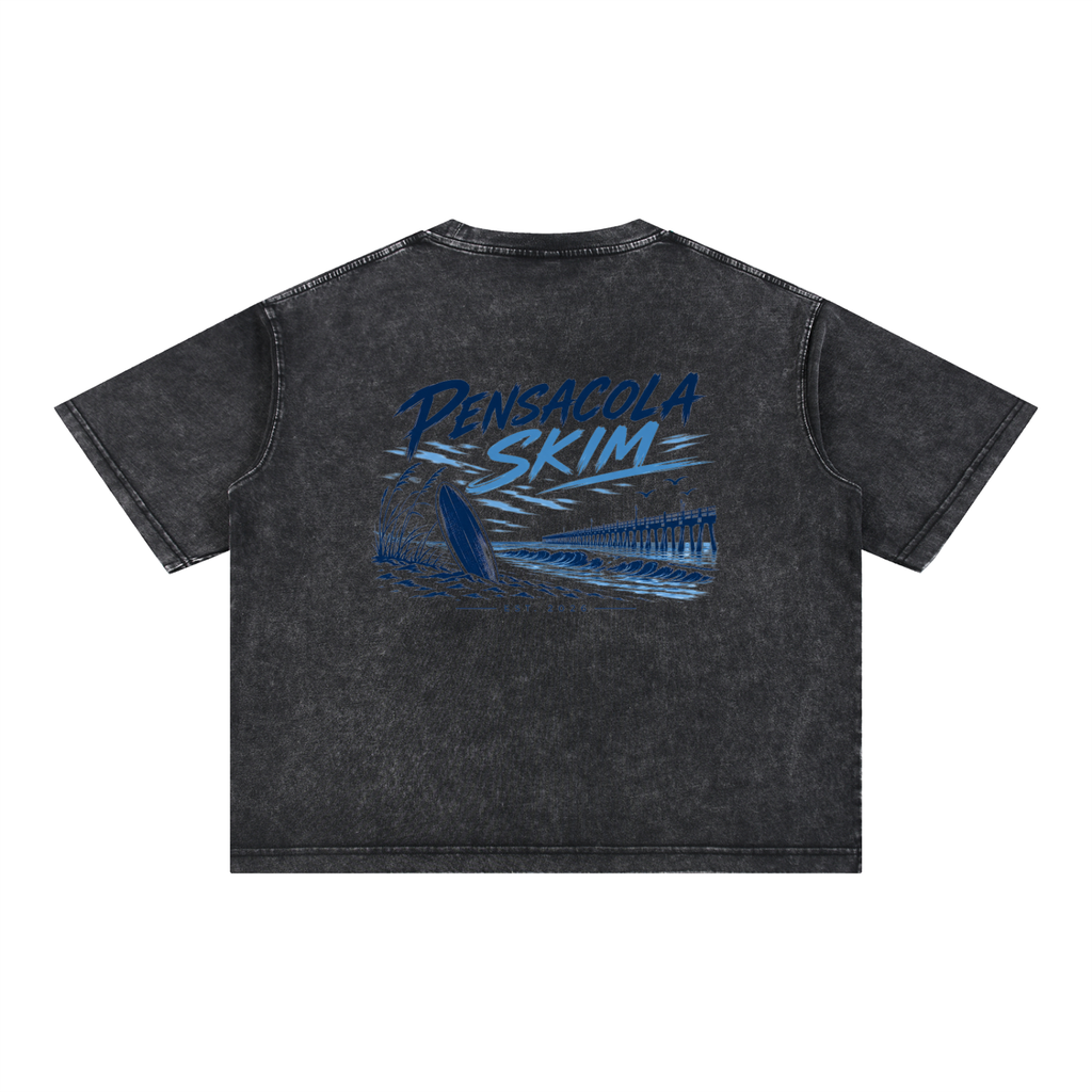 Pensacola Skim Original Logo Graphic Mineral Wash Boxy Cotton T-Shirt
