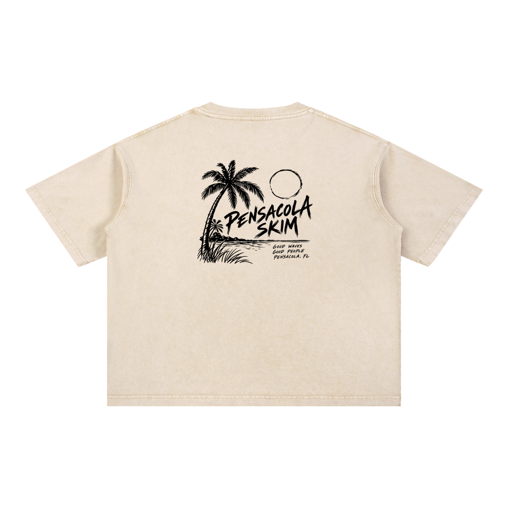 Pensacola Skim Coastal Graphic Mineral Wash Boxy Cotton T-Shirt
