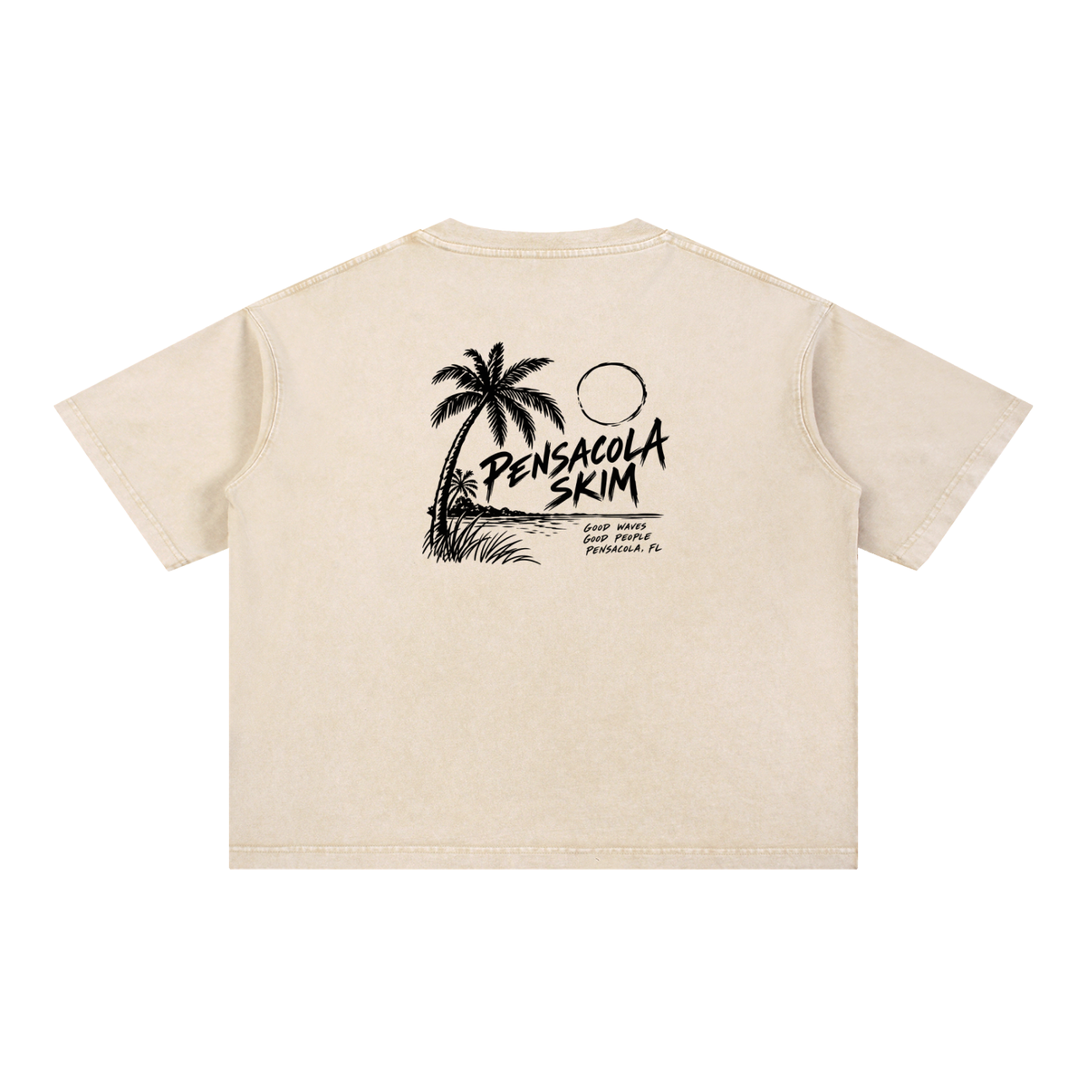 Pensacola Skim Coastal Graphic Mineral Wash Boxy Cotton T-Shirt