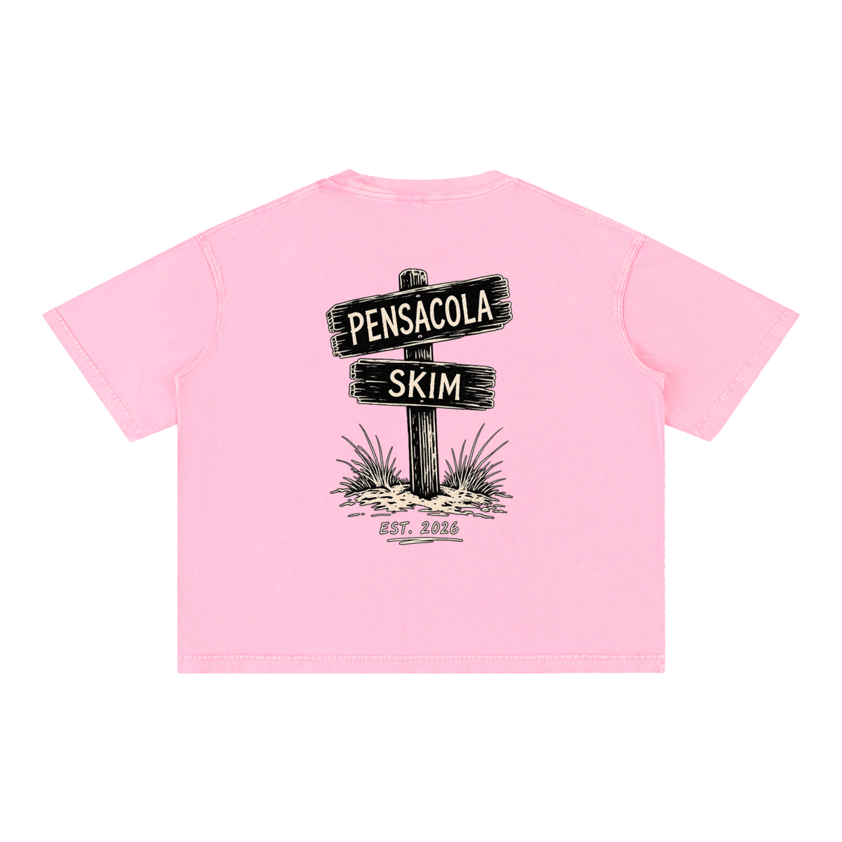 Pensacola Skim Sign Graphic Mineral Wash Boxy Cotton T-Shirt