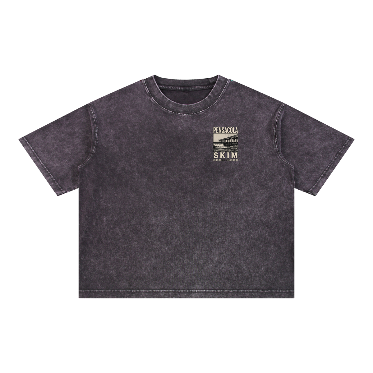 Pensacola Skim Pier Graphic Mineral Wash Boxy Cotton T-Shirt