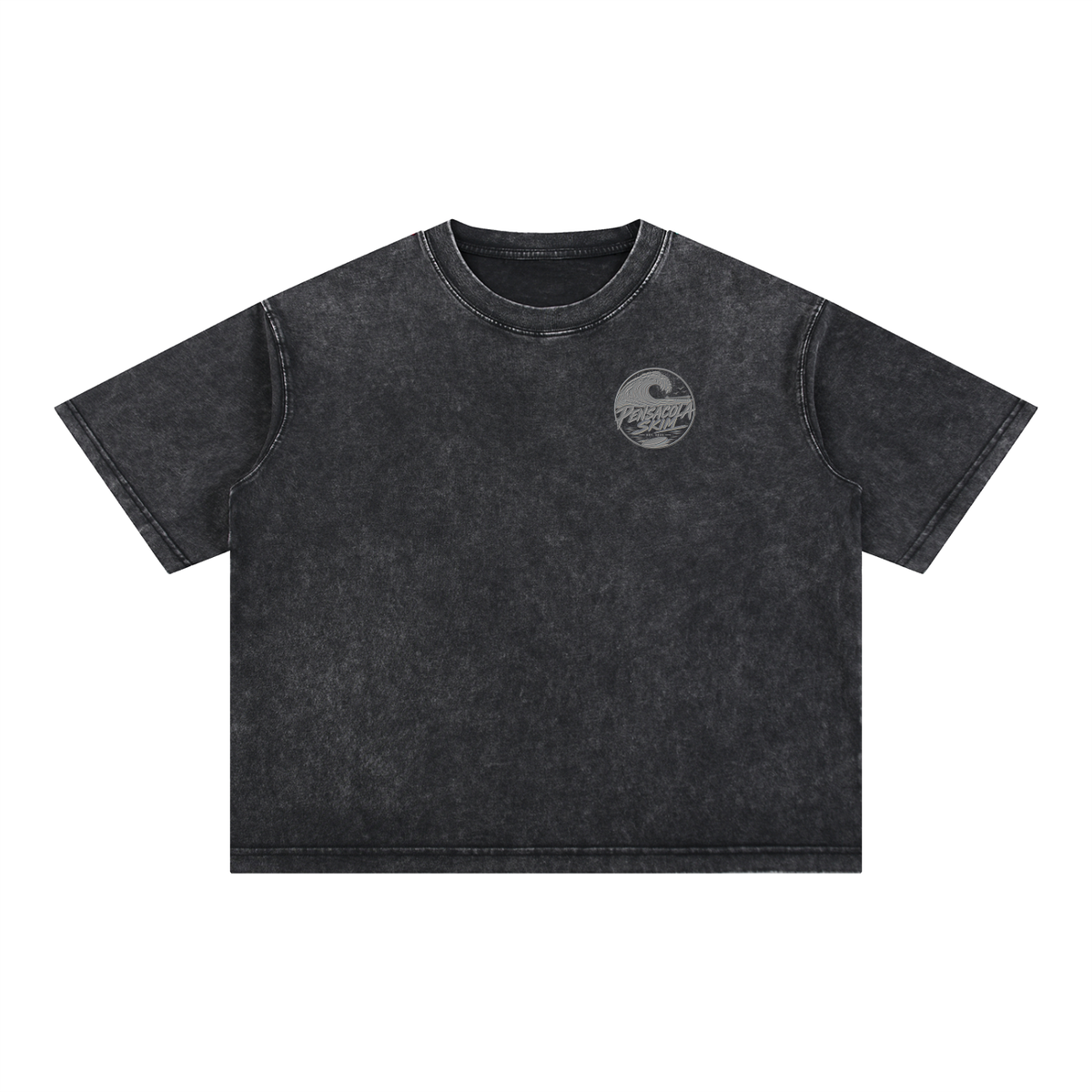 Pensacola Skim Silver Graphic Mineral Wash Boxy Cotton T-Shirt