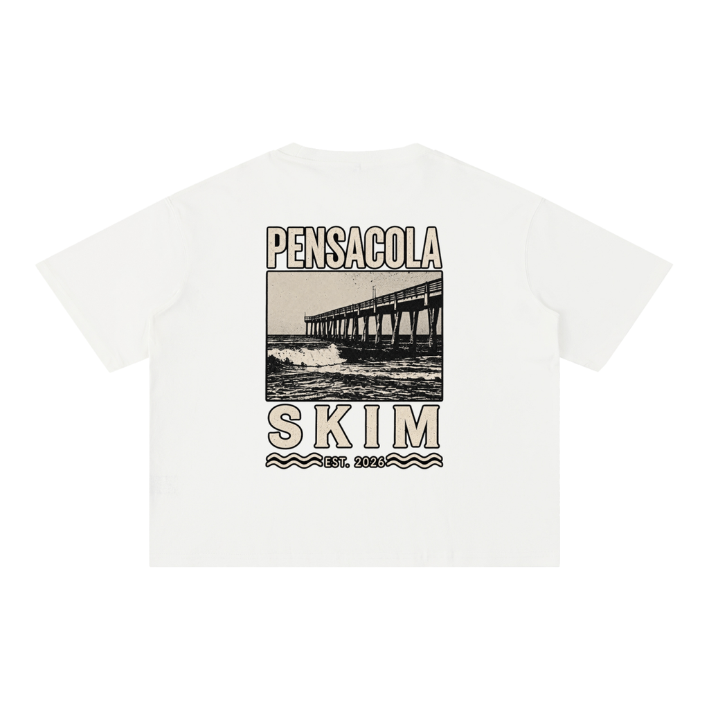 Pensacola Skim Pier Graphic Mineral Wash Boxy Cotton T-Shirt