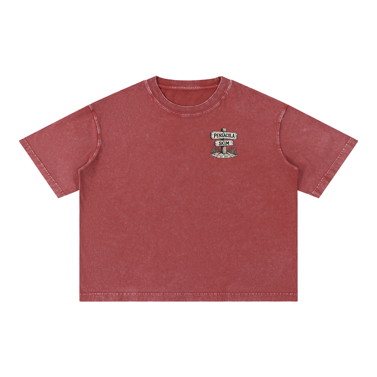 Pensacola Skim Sign Graphic Mineral Wash Boxy Cotton T-Shirt