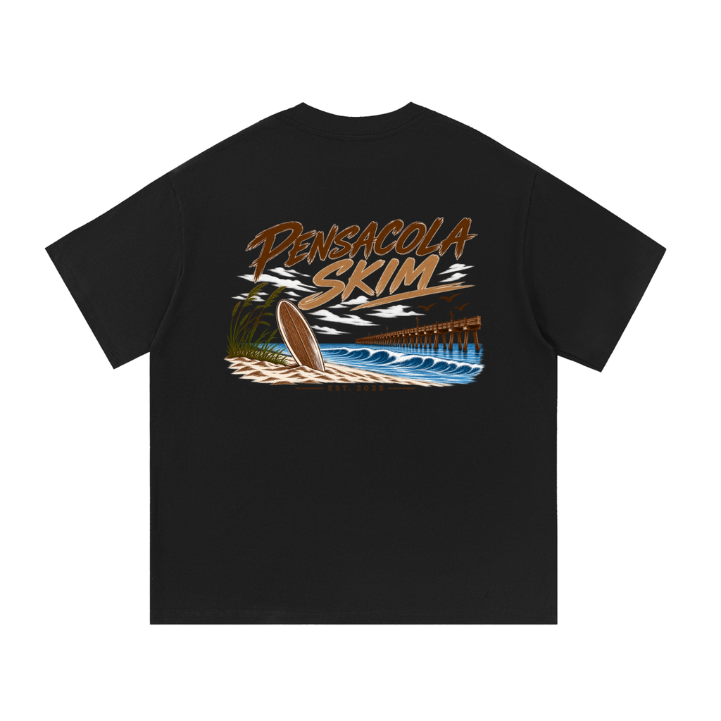 Pensacola Skim Neutral Color Logo Graphic Classic Fit Cotton T-Shirt