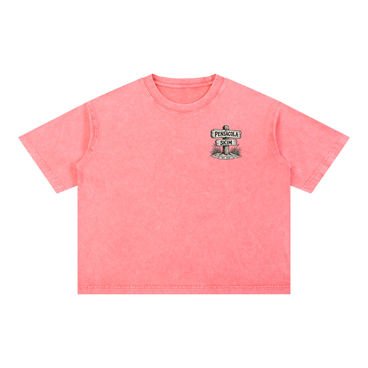 Pensacola Skim Sign Graphic Mineral Wash Boxy Cotton T-Shirt