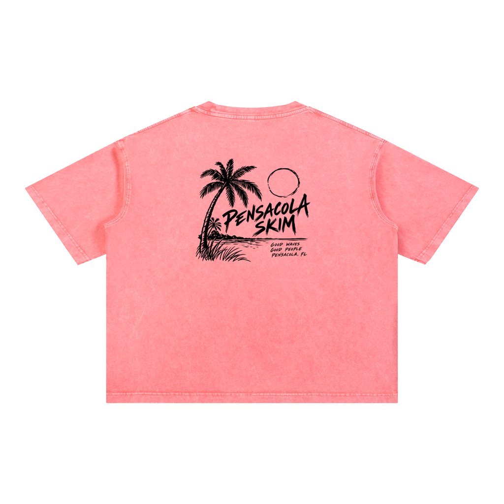 Pensacola Skim Coastal Graphic Mineral Wash Boxy Cotton T-Shirt