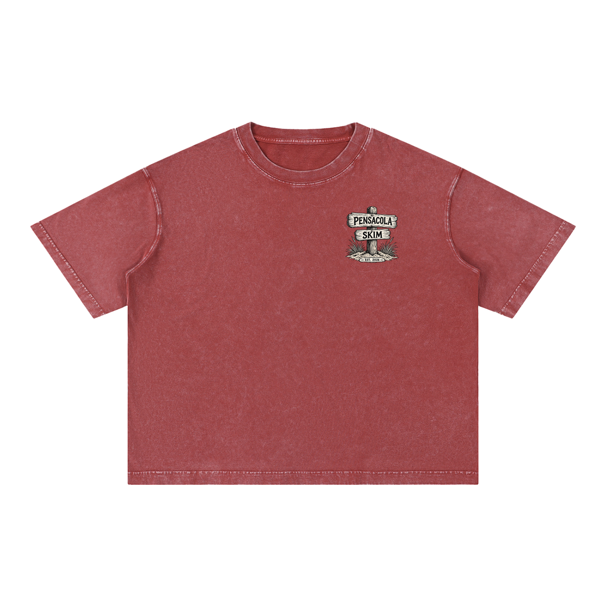 Pensacola Skim Sign Graphic Mineral Wash Boxy Cotton T-Shirt