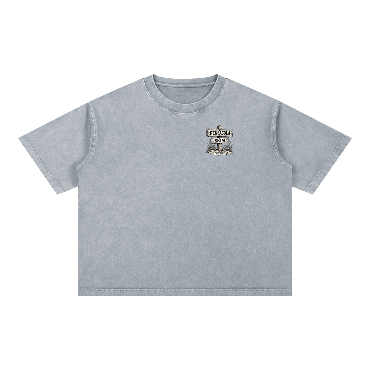 Pensacola Skim Sign Graphic Mineral Wash Boxy Cotton T-Shirt