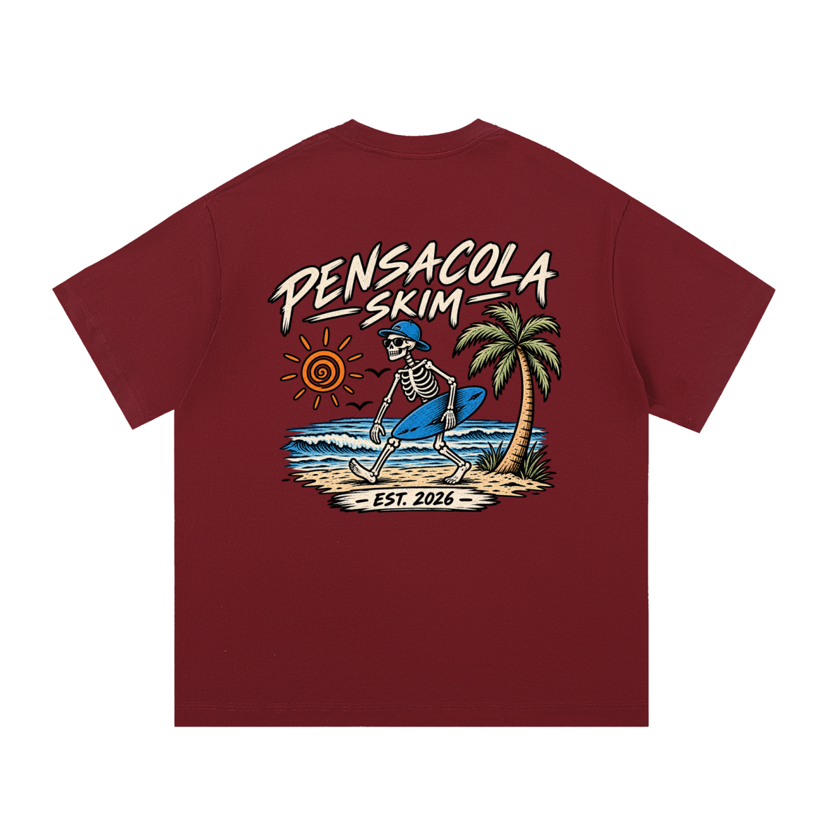 Pensacola Skim Skeleton Graphic Regular Fit Cotton T-Shirt