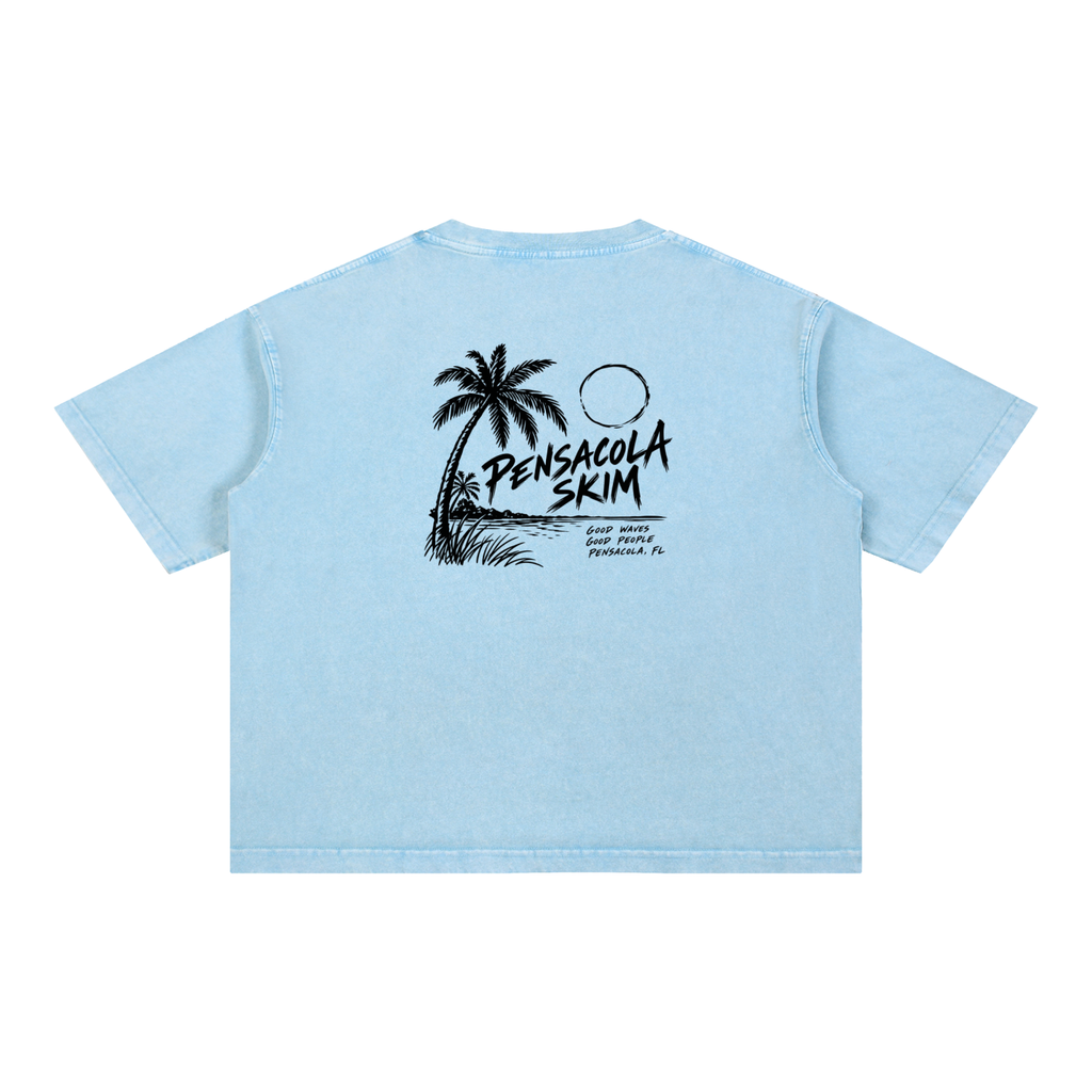 Pensacola Skim Coastal Graphic Mineral Wash Boxy Cotton T-Shirt