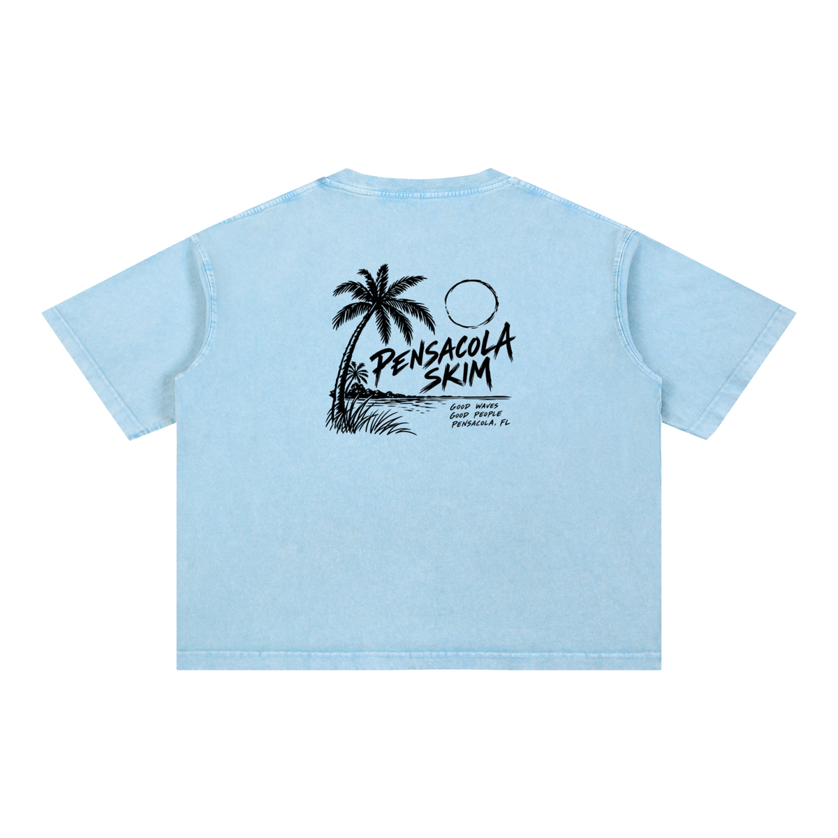 Pensacola Skim Coastal Graphic Mineral Wash Boxy Cotton T-Shirt