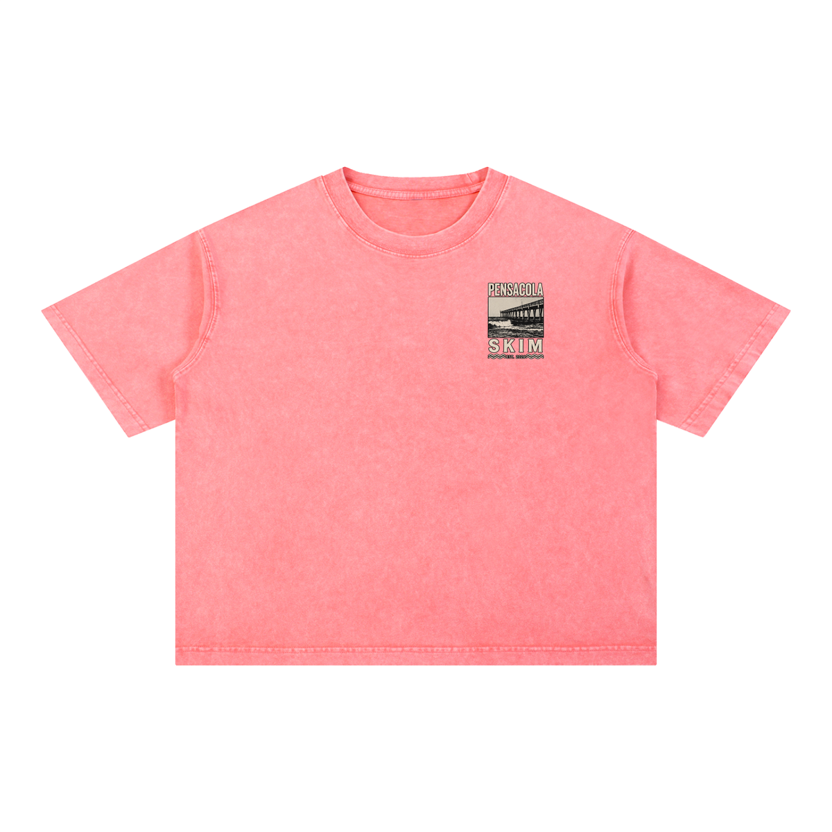 Pensacola Skim Pier Graphic Mineral Wash Boxy Cotton T-Shirt