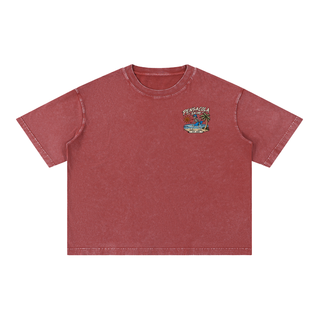 Pensacola Skim Skelton Graphic Mineral Wash Boxy Cotton T-Shirt