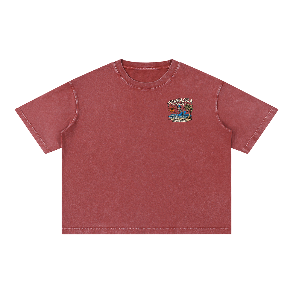 Pensacola Skim Skelton Graphic Mineral Wash Boxy Cotton T-Shirt