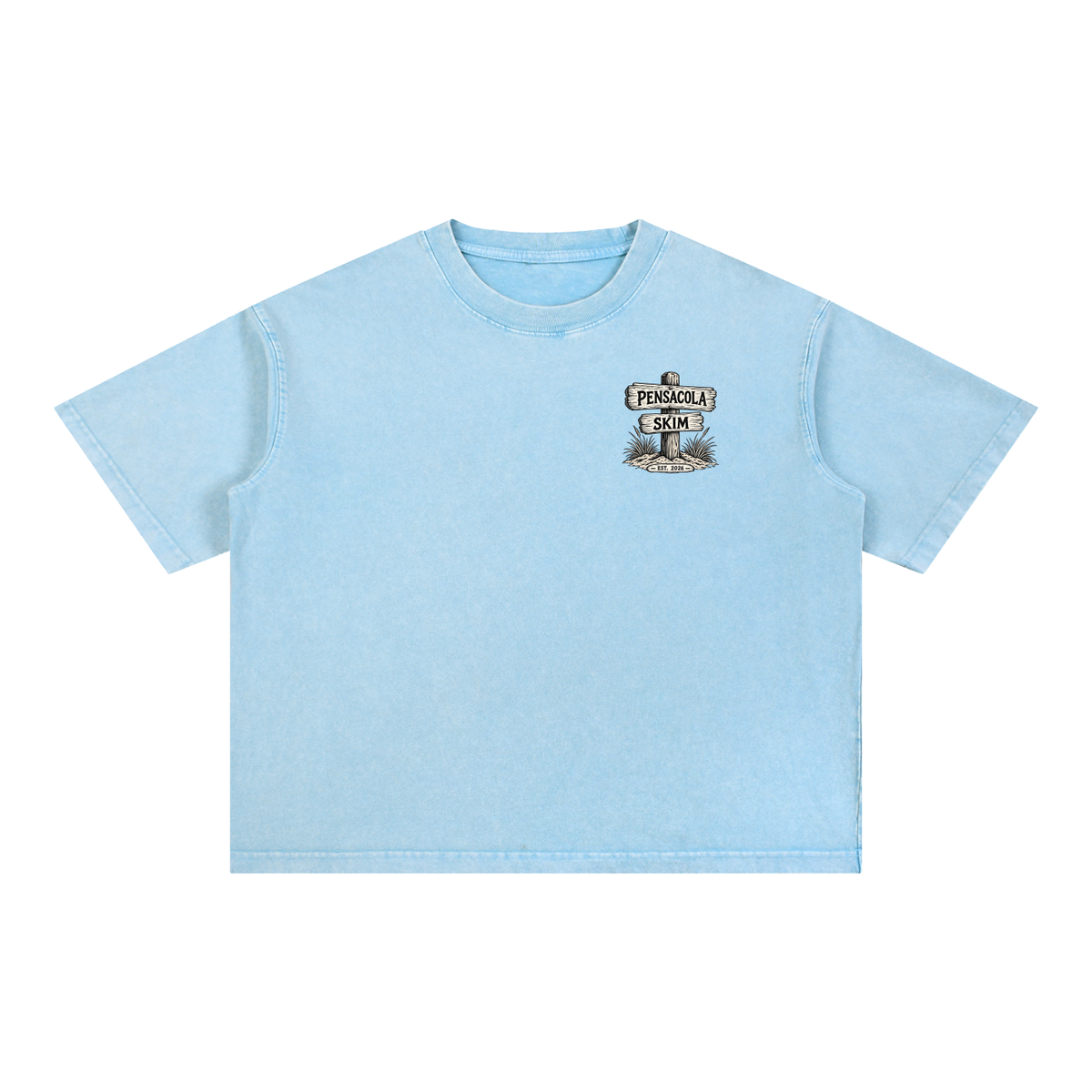Pensacola Skim Sign Graphic Mineral Wash Boxy Cotton T-Shirt