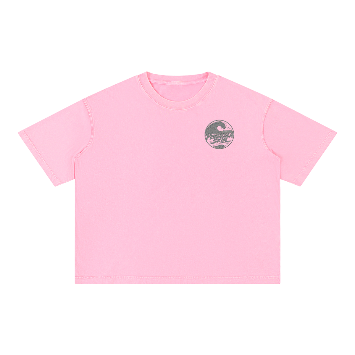 Pensacola Skim Silver Graphic Mineral Wash Boxy Cotton T-Shirt
