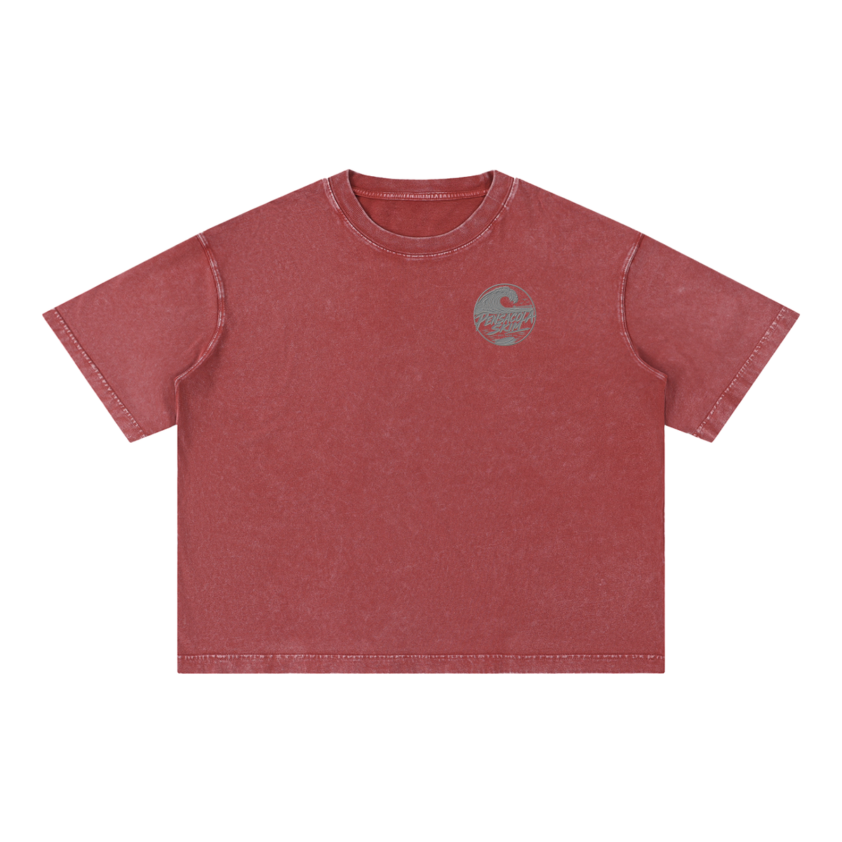 Pensacola Skim Silver Graphic Mineral Wash Boxy Cotton T-Shirt