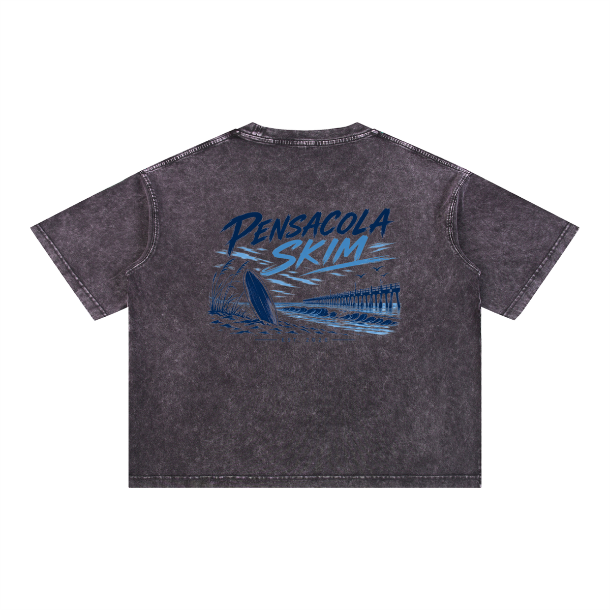 Pensacola Skim Original Logo Graphic Mineral Wash Boxy Cotton T-Shirt