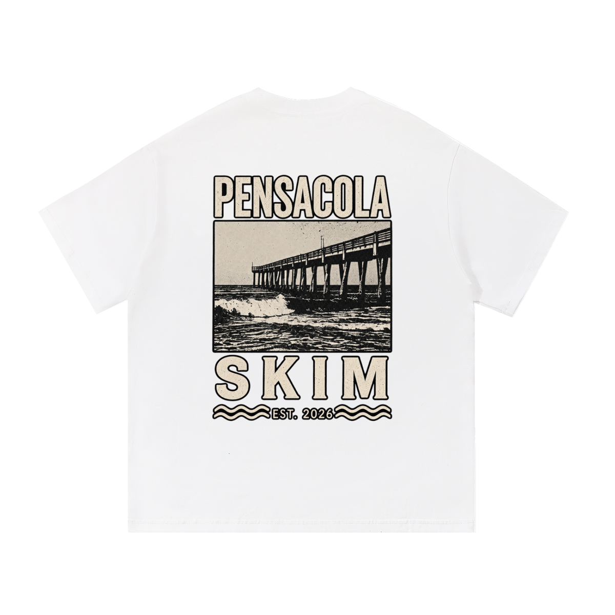Pensacola Skim Pier Graphic Regular Fit Cotton T-Shirt