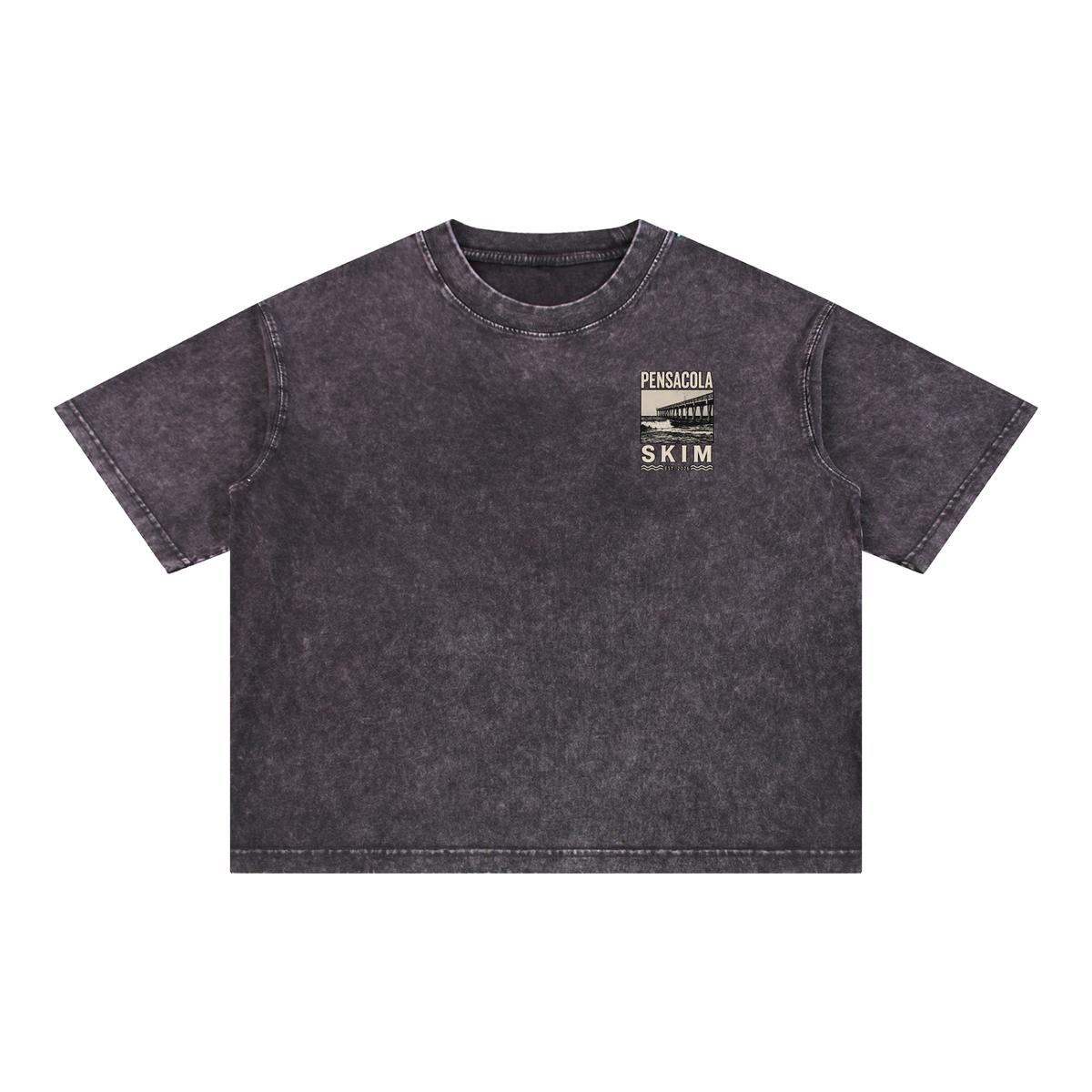 Pensacola Skim Pier Graphic Mineral Wash Boxy Cotton T-Shirt