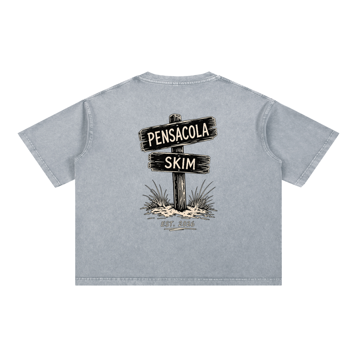 Pensacola Skim Sign Graphic Mineral Wash Boxy Cotton T-Shirt