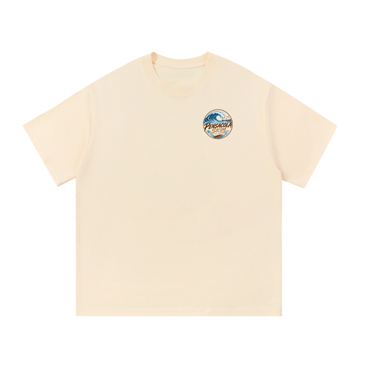 Pensacola Skim Neutral Color Logo Graphic Classic Fit Cotton T-Shirt