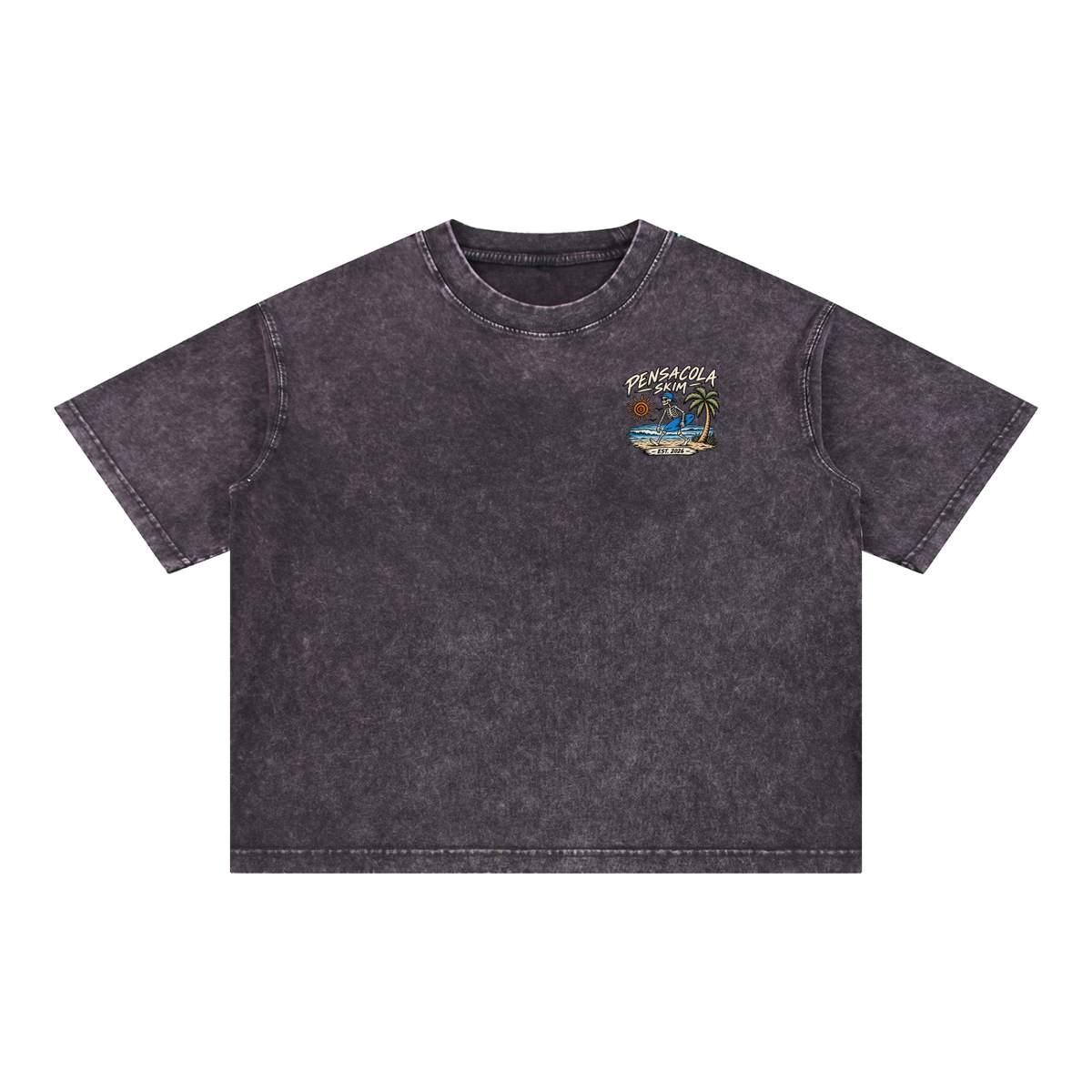 Pensacola Skim Skelton Graphic Mineral Wash Boxy Cotton T-Shirt