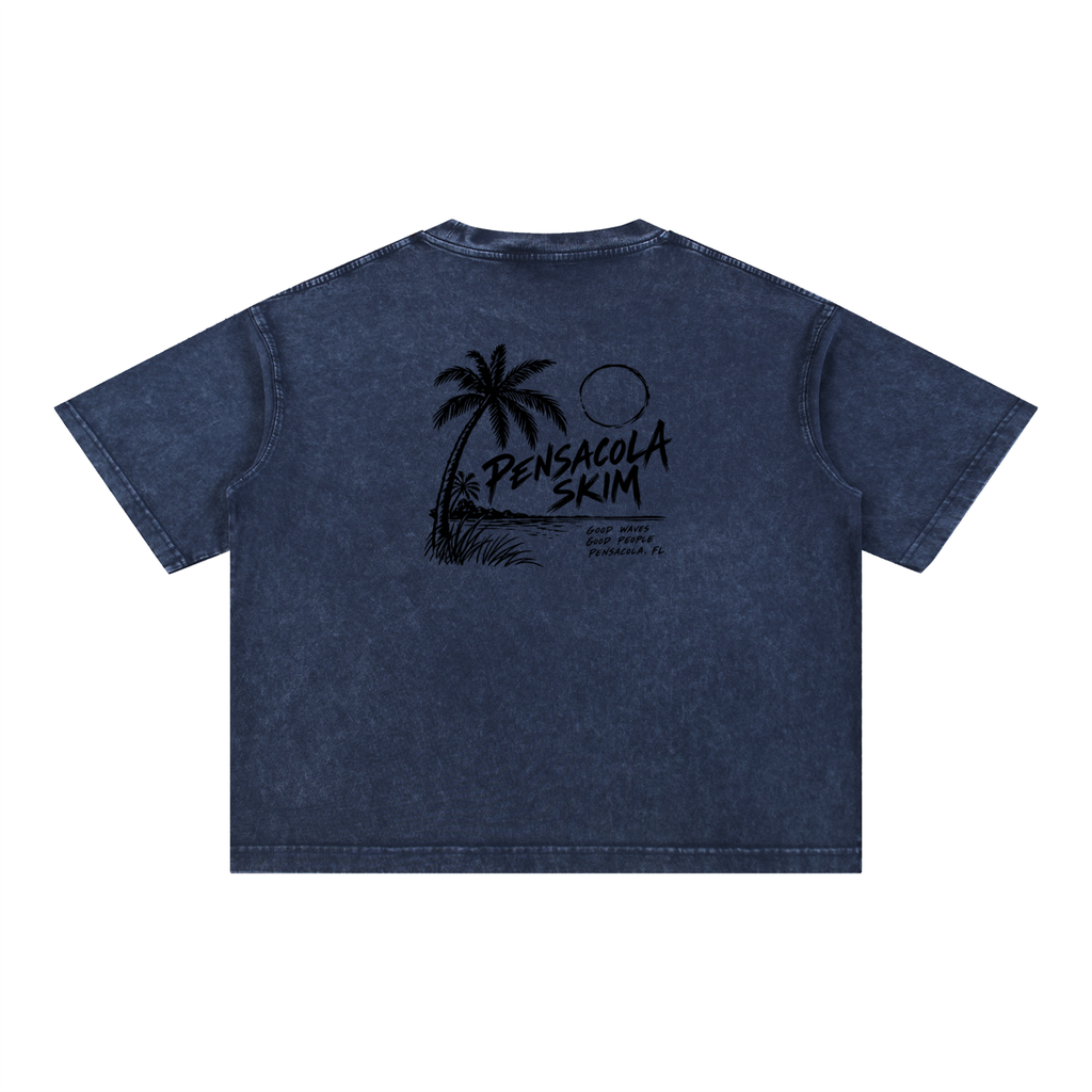 Pensacola Skim Coastal Graphic Mineral Wash Boxy Cotton T-Shirt
